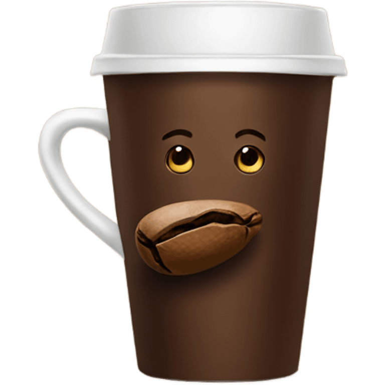 Coffee bean drinking coffee  emoji