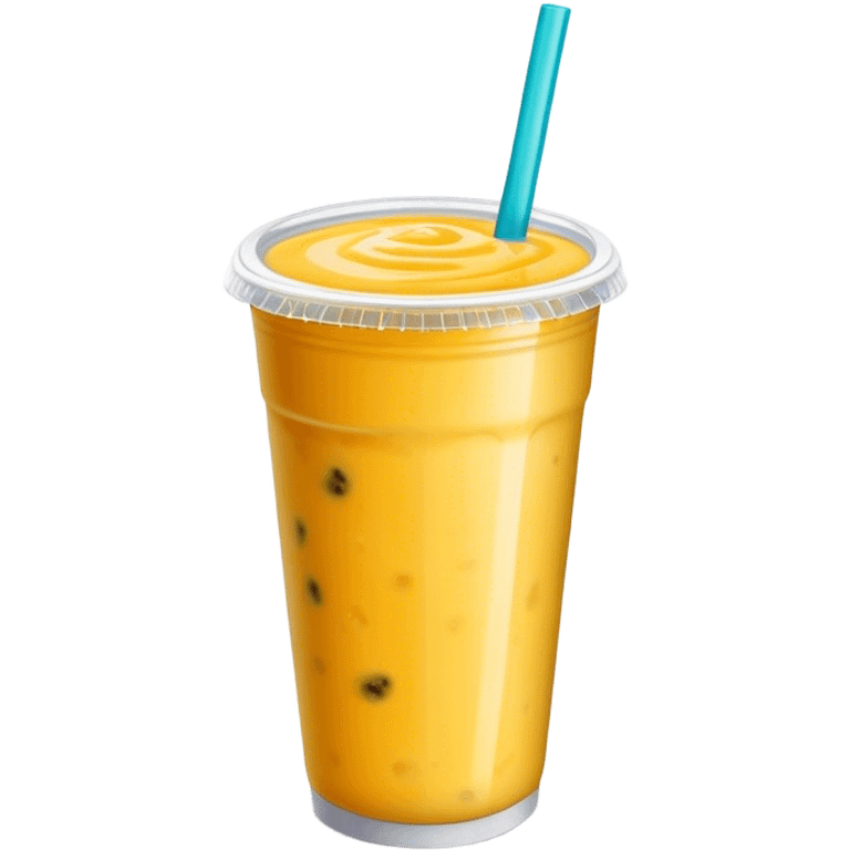 Passionfruit smoothie in to go cup emoji