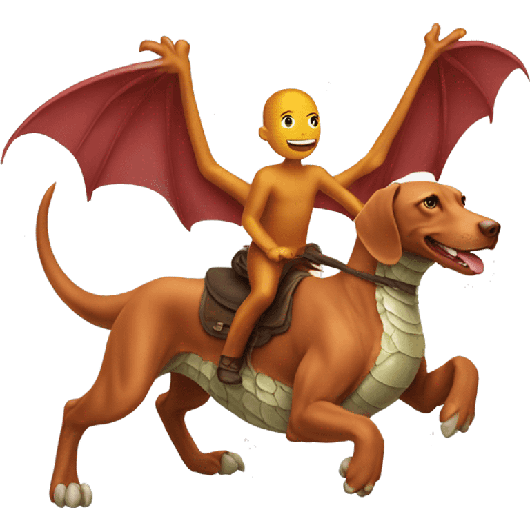 Vizsla riding dragon  emoji