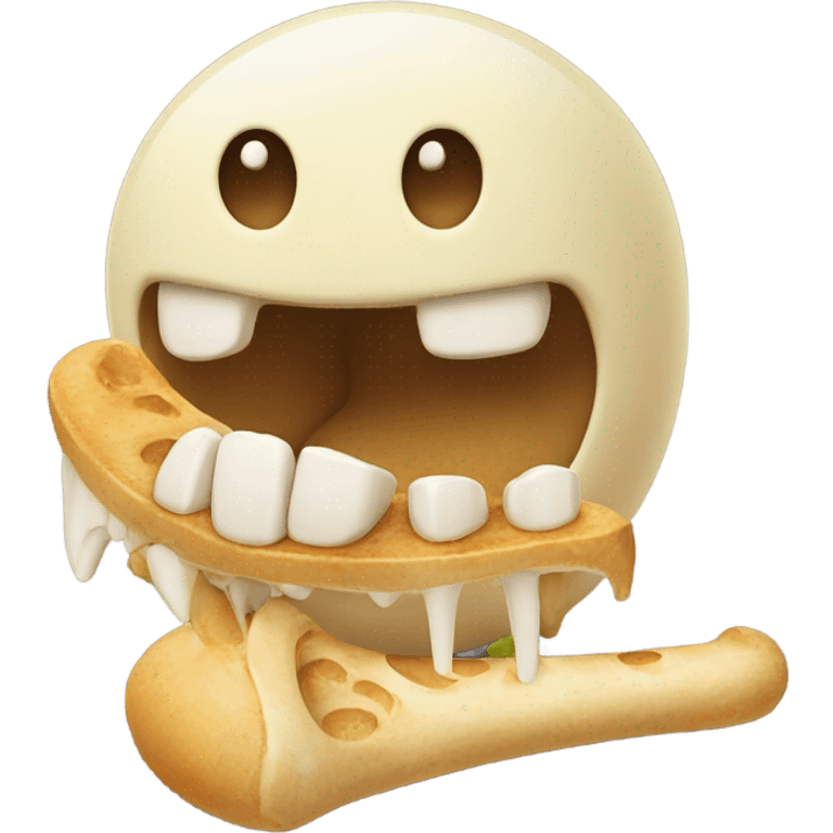 smiley eating bone emoji