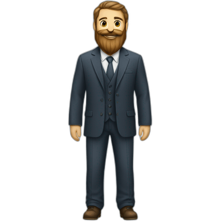 A full body man image with coat and suite having long beard emoji