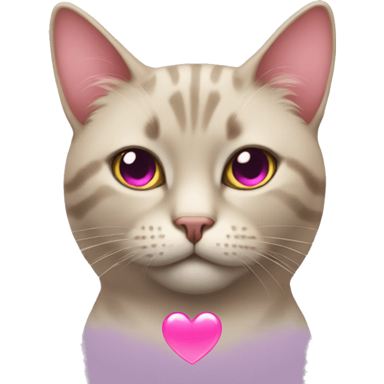 Cat with pink heart in eyes emoji