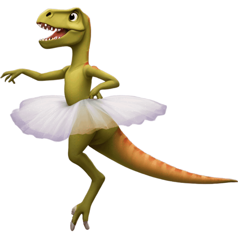 dinosaur doing ballet on pointe emoji