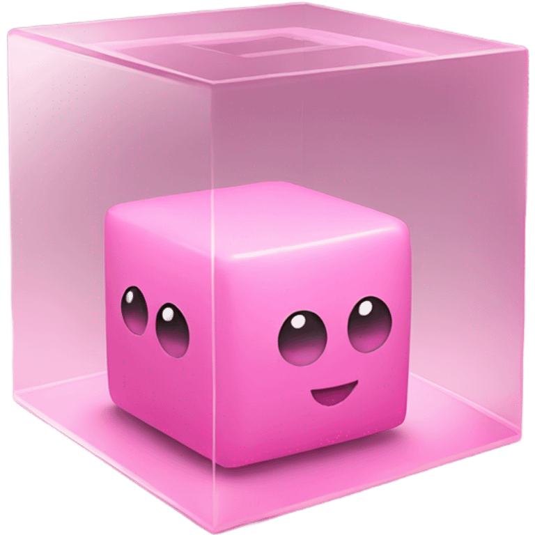 pink cube inside another glass cube emoji