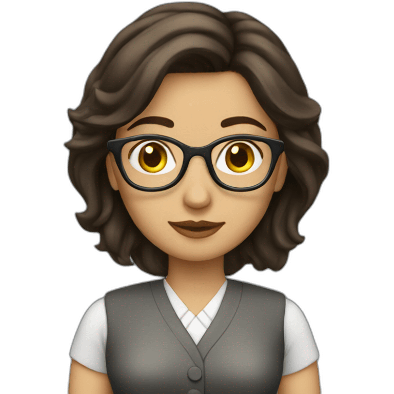 Brunette librarian woman emoji