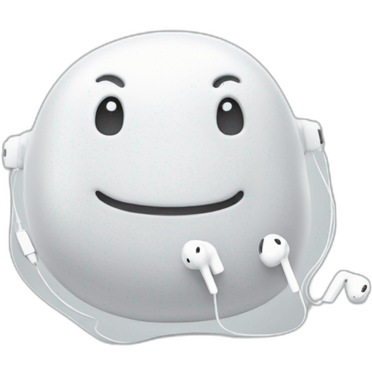 happy blob with white earphones emoji