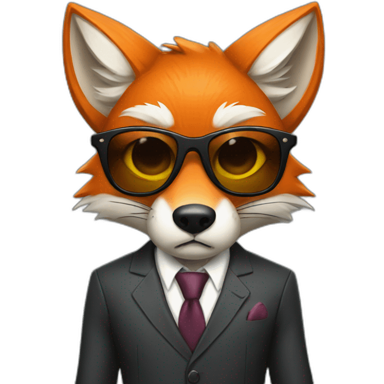 angry Fox in a suit with sunglasses emoji