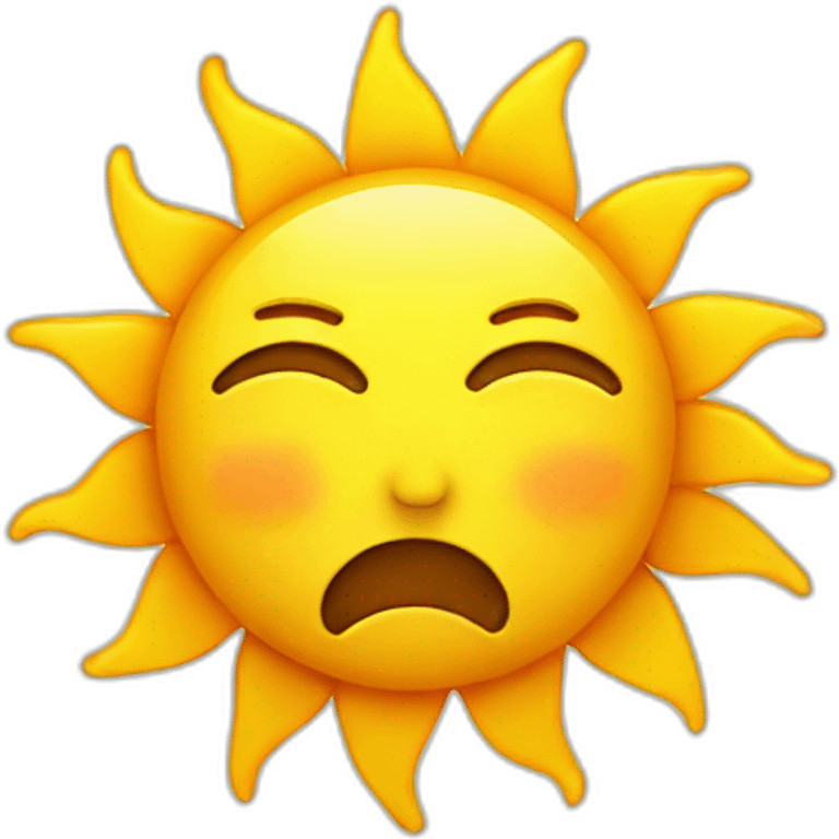 Sun with sad face emoji