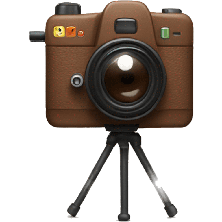 Animated brown camera with a K on it emoji