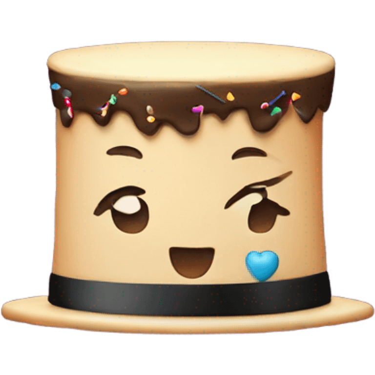 Birthday cake wearing a top hat  emoji