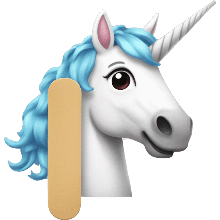 Unicorn holding a nail file emoji