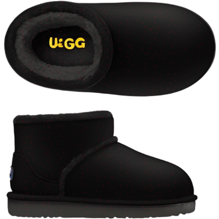 Black ugg slipper  emoji