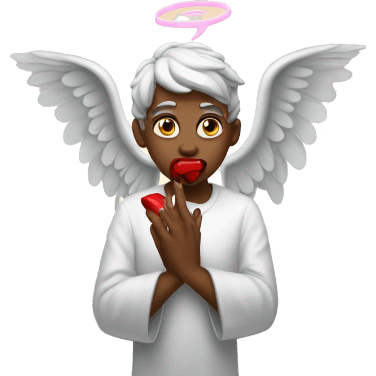 Angel devil blowing kisses emoji