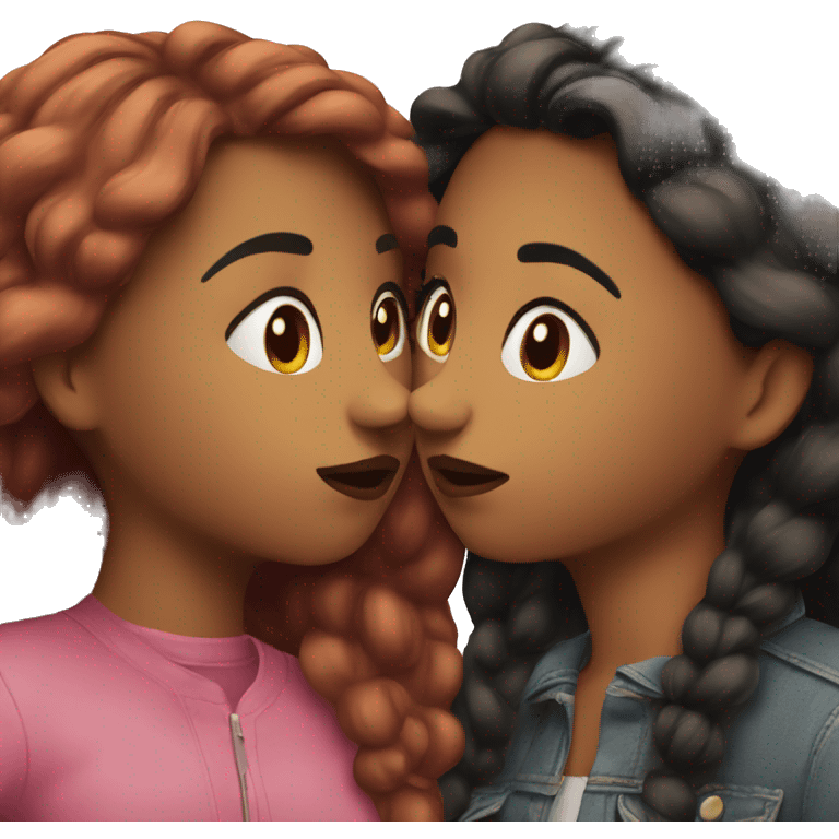 two girls kissing emoji