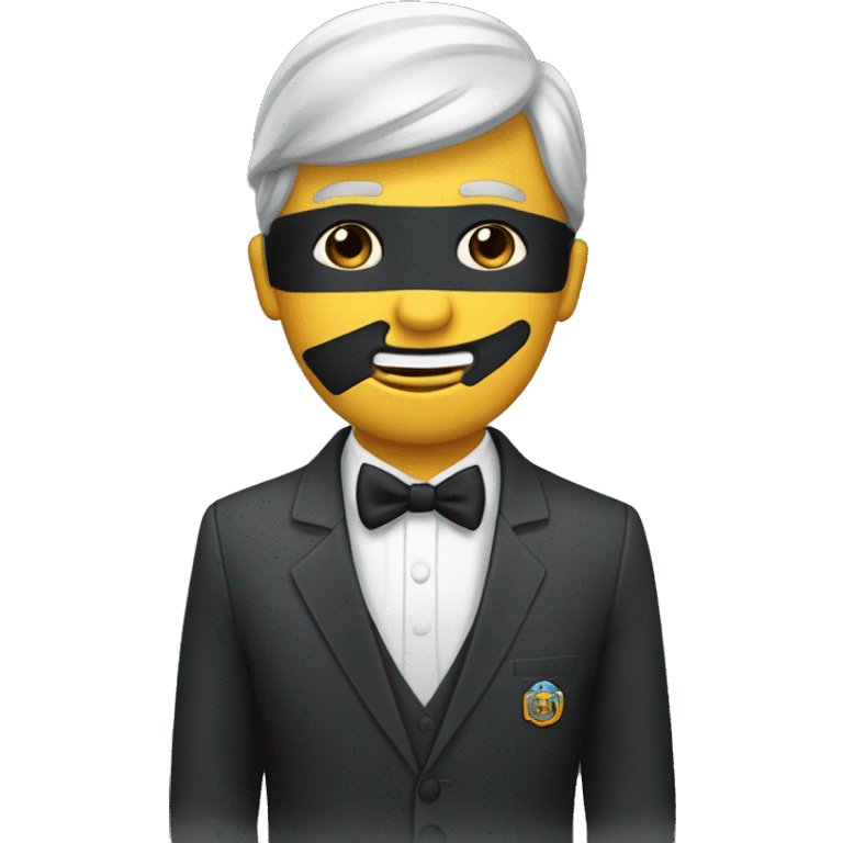 Un ladrón con máscara y traje a rayas emoji