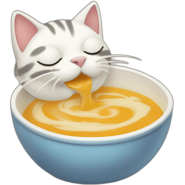 cat slurping soup emoji