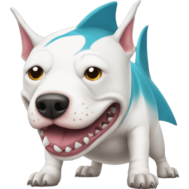 Bull terrier shark costume angry   emoji