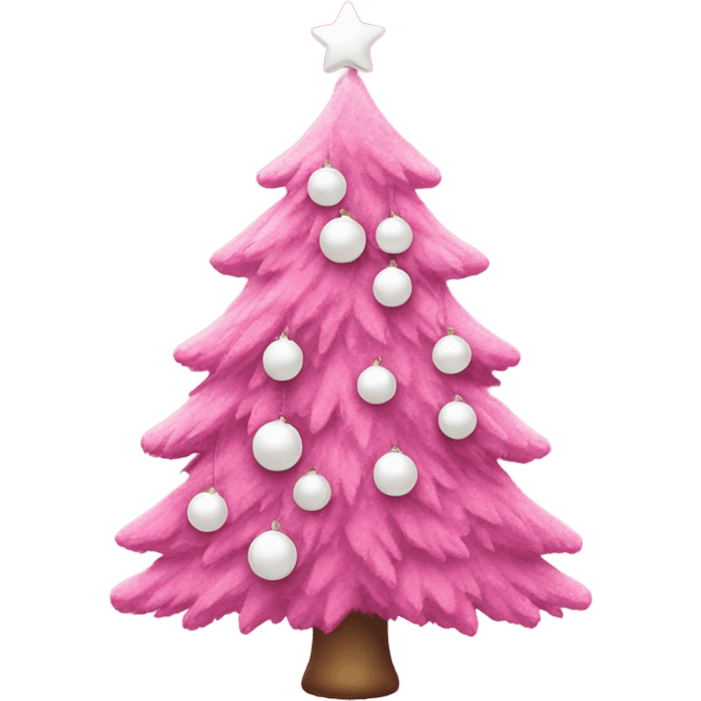 pink christmas tree with white baubles  emoji