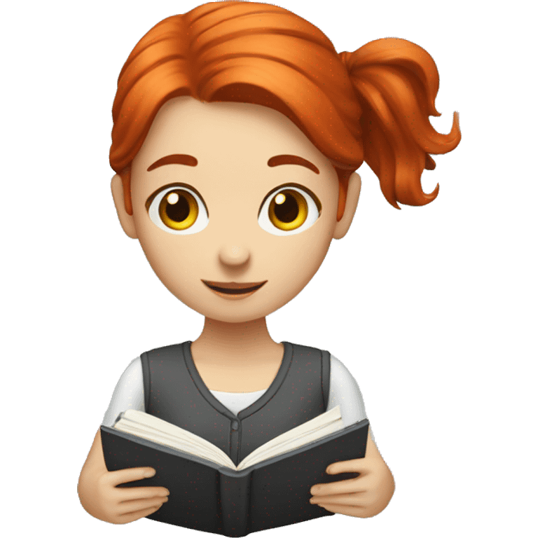 Red hair girl with diary  emoji