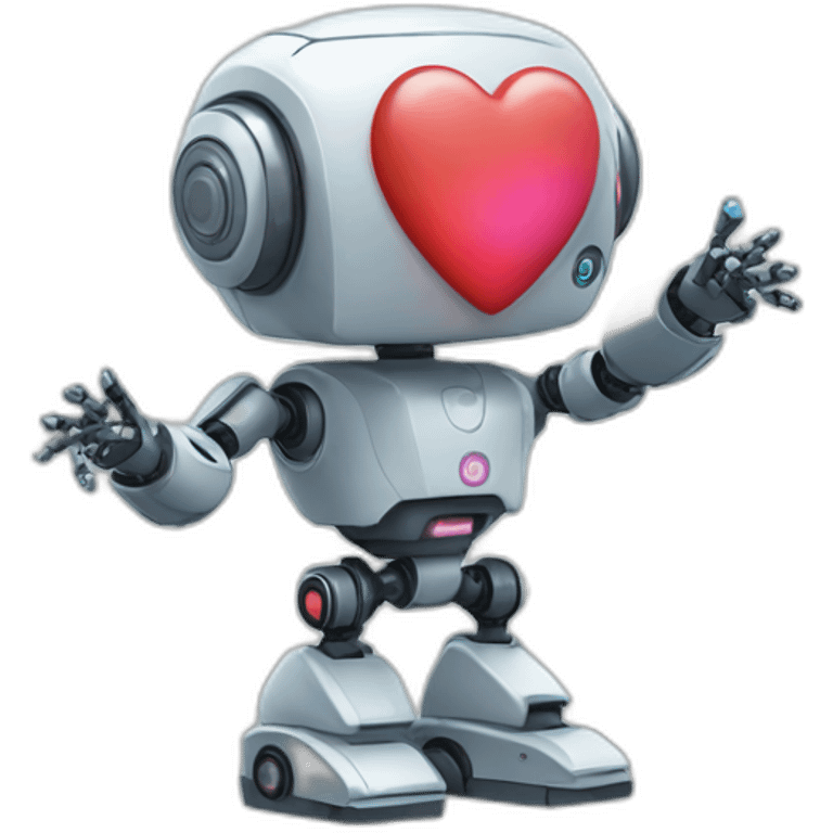 robot doing heart with hands emoji