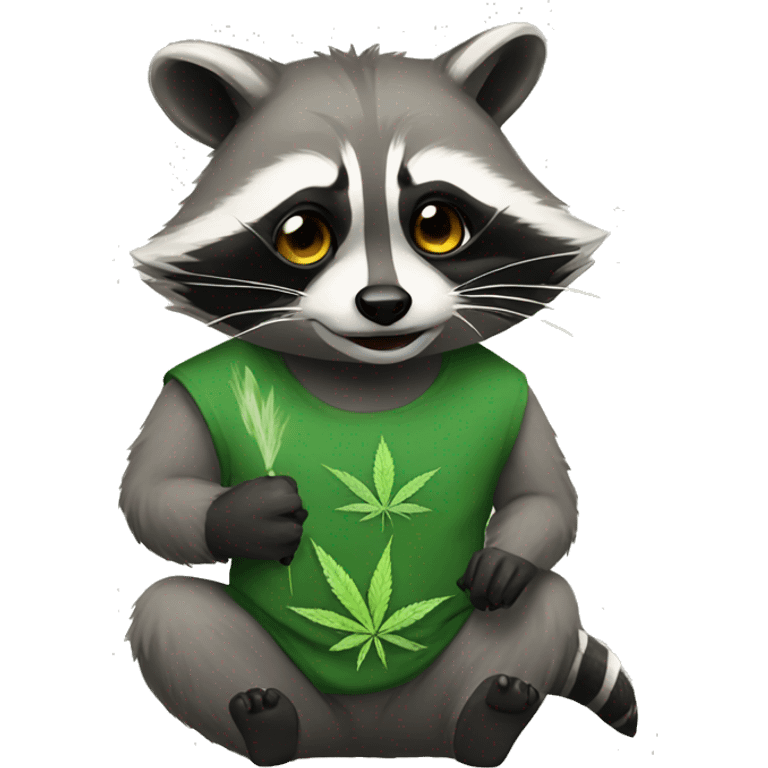 Raccoon with weed emoji