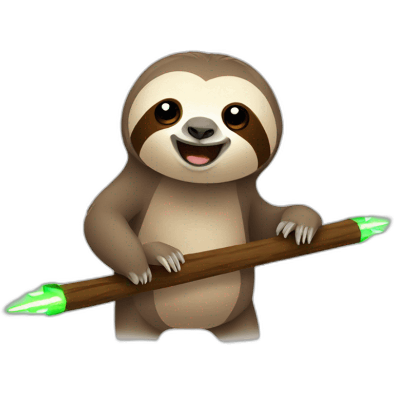 sloth with electric bolt emoji