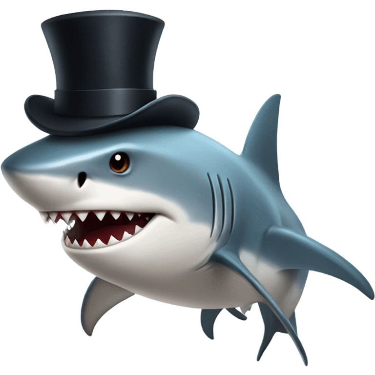 Shark with a top hat emoji