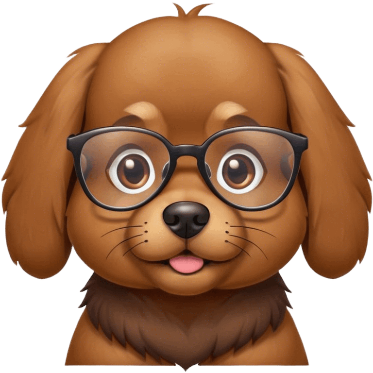 Brown dog with glasses  emoji