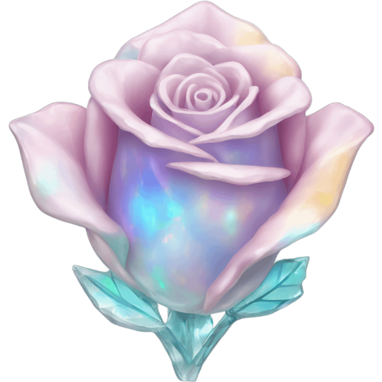 Opal crystal rose flower emoji