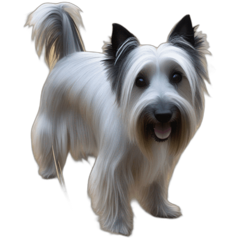 Skye terrier in a coprinus comatus field emoji