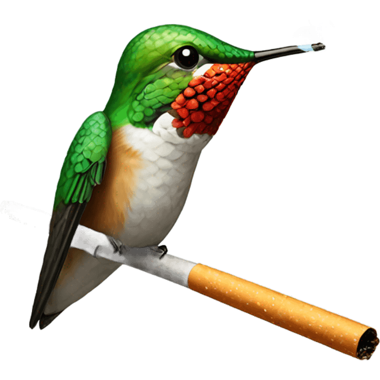 A hummingbird smoking a cigarette  emoji