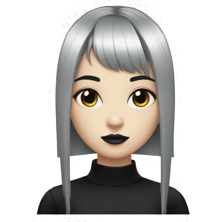 Goth girl with v bangs  emoji