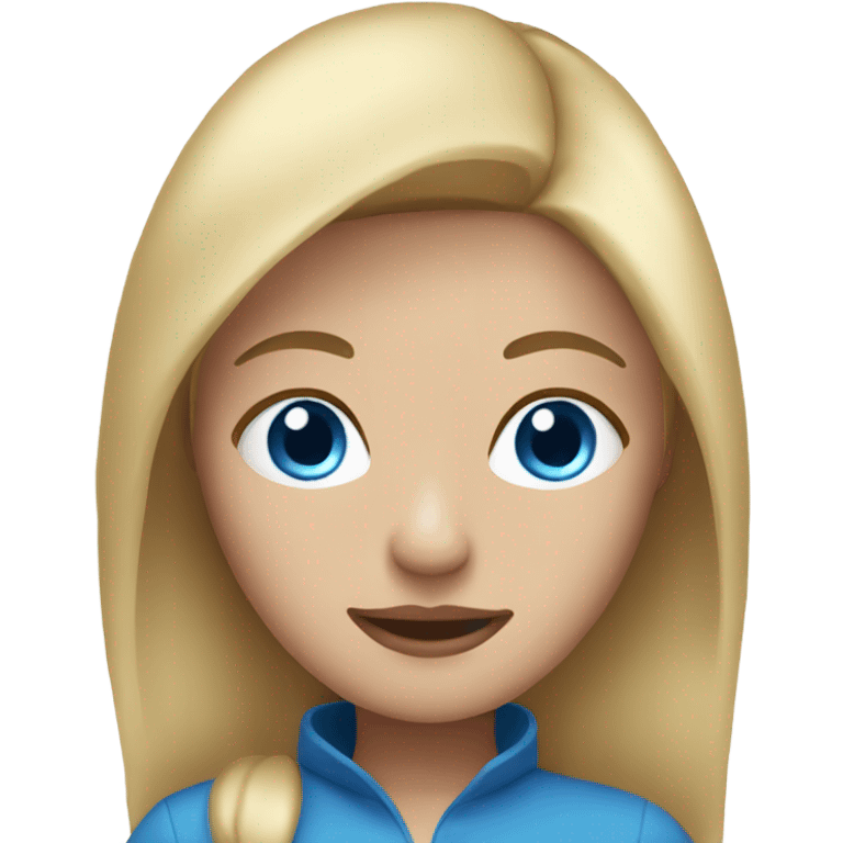 A woman with straight blonde hair and blue eyes emoji