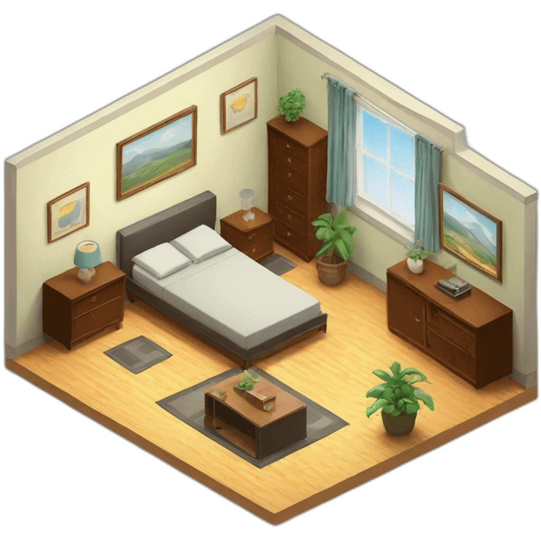 apartment interior isometric emoji