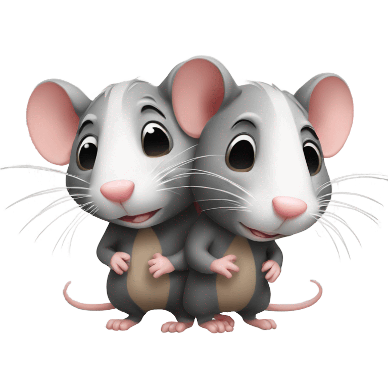 two rats hugging emoji