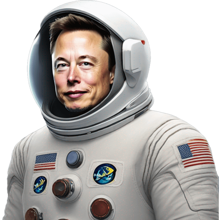  Elon Musk on moon rocke emoji