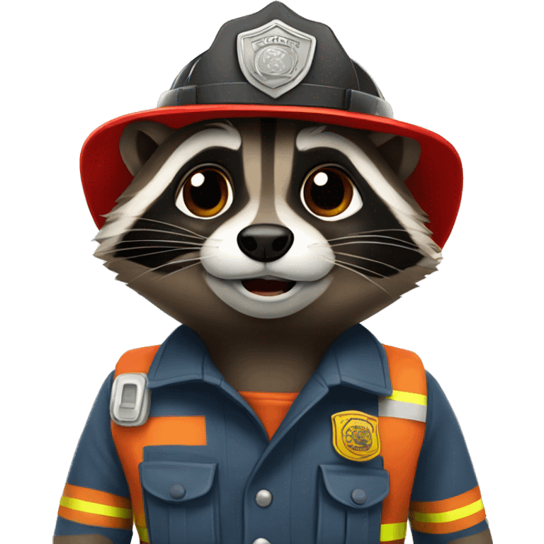 Raccoon dressed as a firefighter  emoji