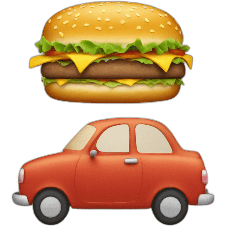 Hamburger in a car emoji