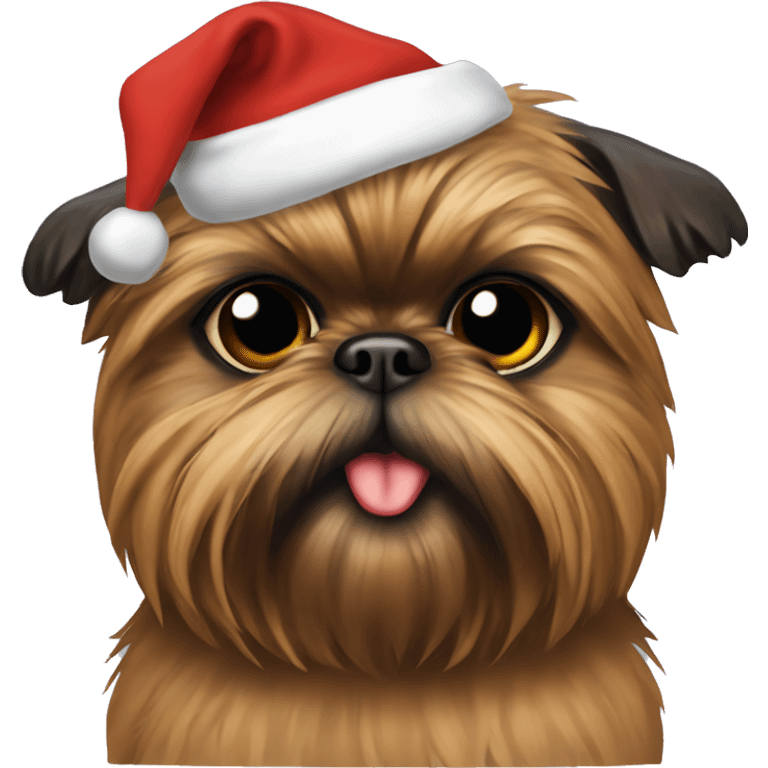 brussels griffon ewok Christmas hat  emoji