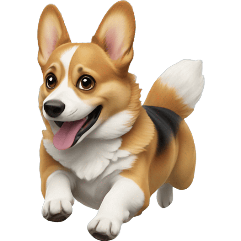 Corgi jumping  emoji