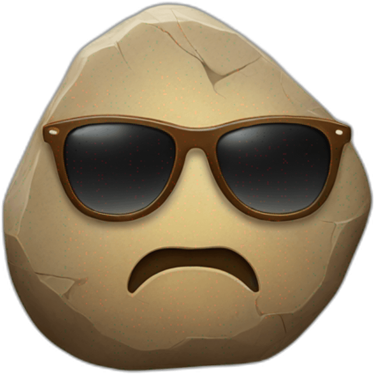 A Rock with sunglasses emoji