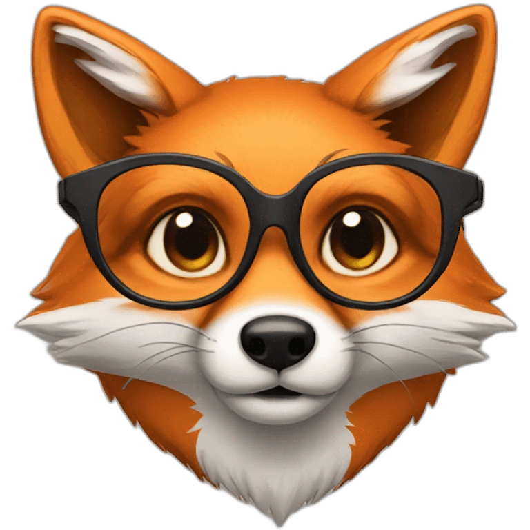 fox wearing glasses emoji