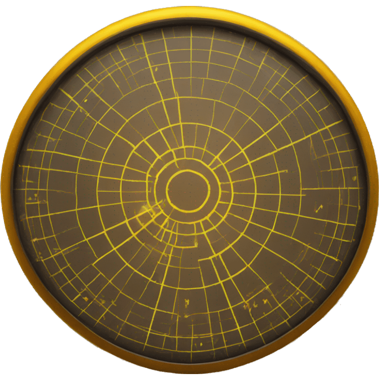 Radar display with yellow and brown emoji