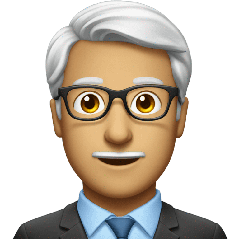 Teacher with bifocals and toupee emoji