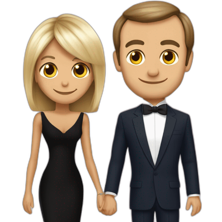 Brigitte Macron ans Emanuel Macron qui font du surf emoji