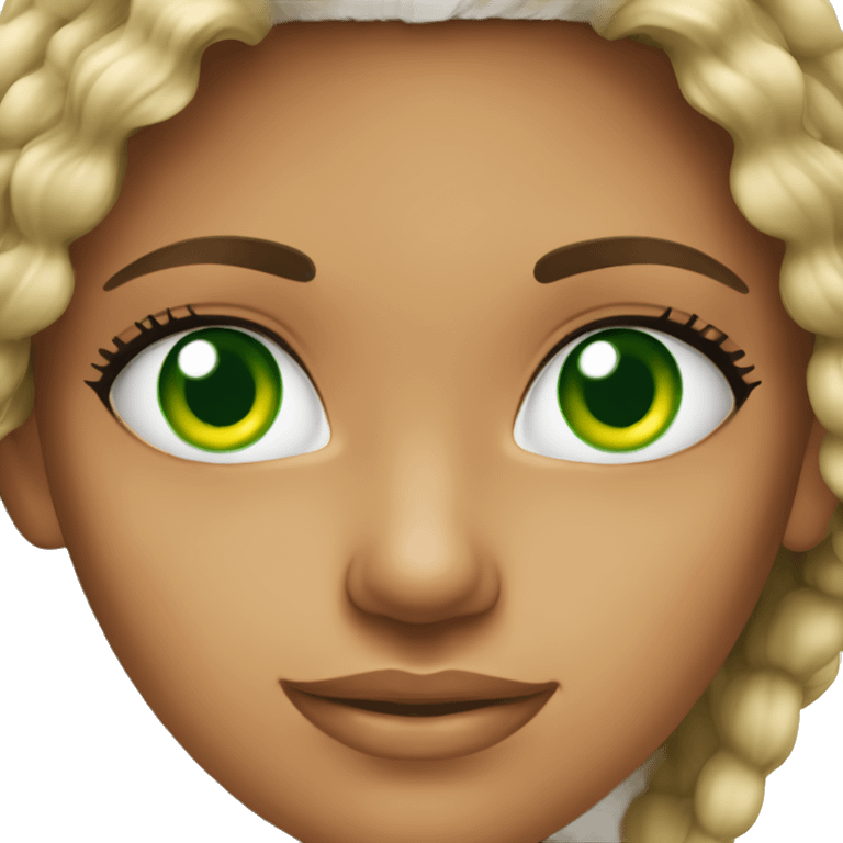 Mixed Young Beautiful Girl With Green Eyes On Holiday emoji