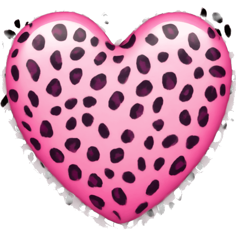 Pink leopard print heart emoji