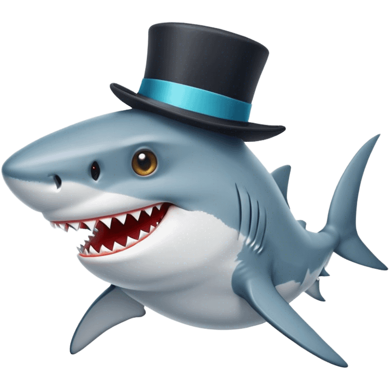 Shark with a top hat emoji