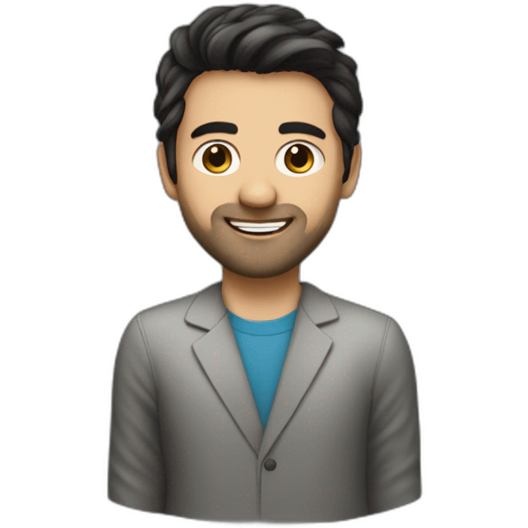 happy data scientist dark hair without beard emoji