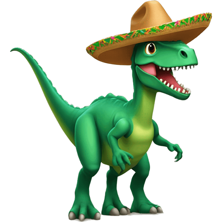 a dinosaur with a sombrero hat emoji